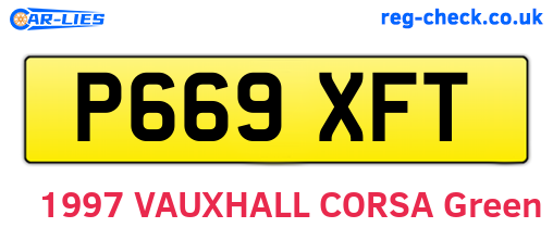 P669XFT are the vehicle registration plates.