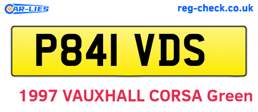 P841VDS are the vehicle registration plates.