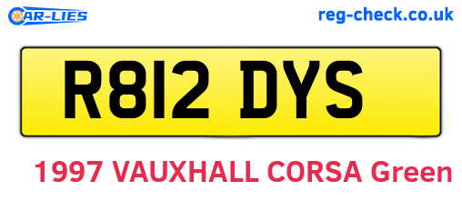 R812DYS are the vehicle registration plates.