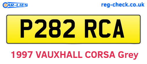 P282RCA are the vehicle registration plates.
