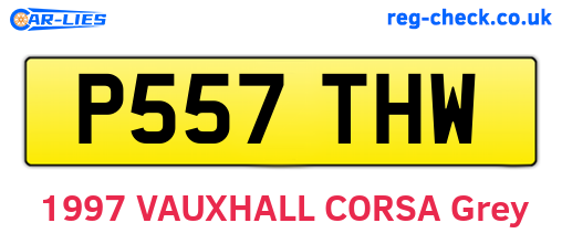 P557THW are the vehicle registration plates.