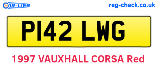 P142LWG are the vehicle registration plates.