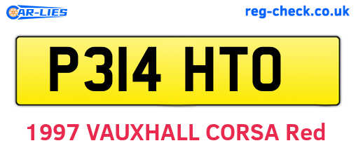 P314HTO are the vehicle registration plates.