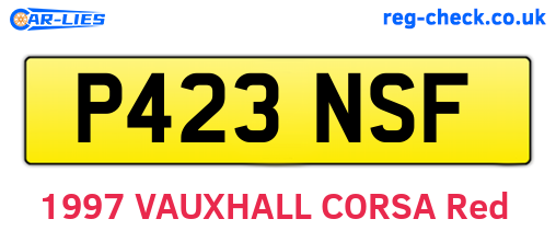 P423NSF are the vehicle registration plates.