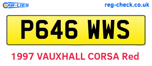 P646WWS are the vehicle registration plates.
