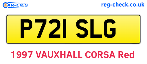 P721SLG are the vehicle registration plates.