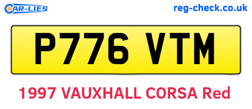 P776VTM are the vehicle registration plates.