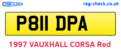P811DPA are the vehicle registration plates.