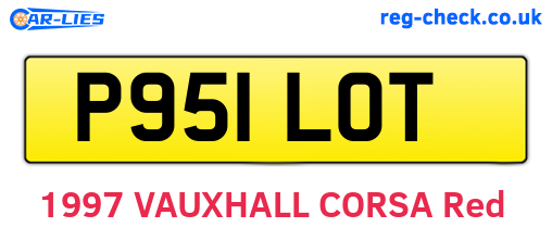 P951LOT are the vehicle registration plates.