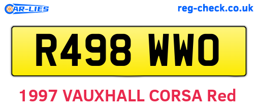 R498WWO are the vehicle registration plates.