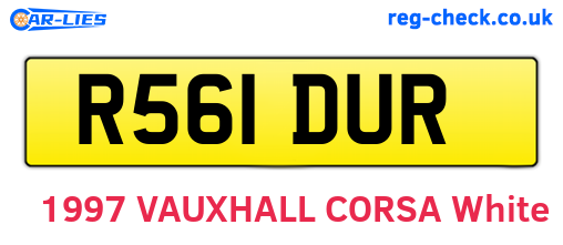 R561DUR are the vehicle registration plates.