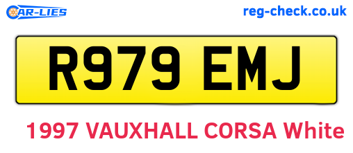 R979EMJ are the vehicle registration plates.
