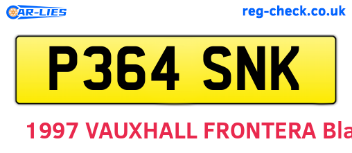 P364SNK are the vehicle registration plates.