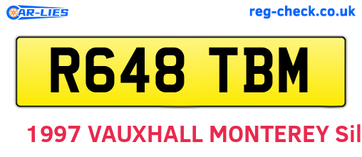 R648TBM are the vehicle registration plates.