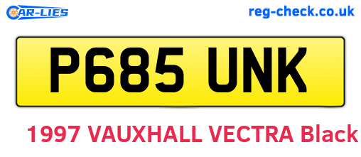 P685UNK are the vehicle registration plates.