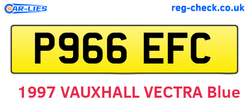 P966EFC are the vehicle registration plates.