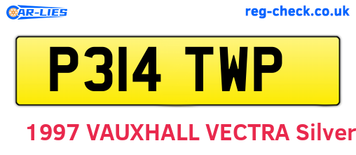 P314TWP are the vehicle registration plates.