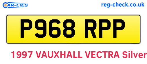 P968RPP are the vehicle registration plates.