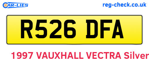 R526DFA are the vehicle registration plates.