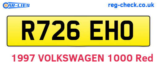 R726EHO are the vehicle registration plates.