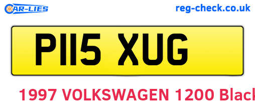 P115XUG are the vehicle registration plates.