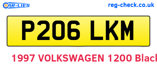 P206LKM are the vehicle registration plates.