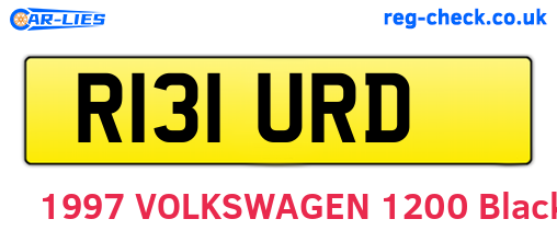 R131URD are the vehicle registration plates.