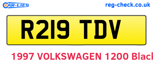 R219TDV are the vehicle registration plates.