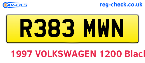 R383MWN are the vehicle registration plates.
