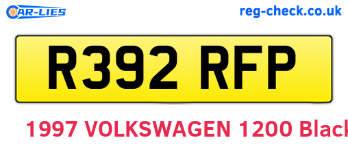 R392RFP are the vehicle registration plates.