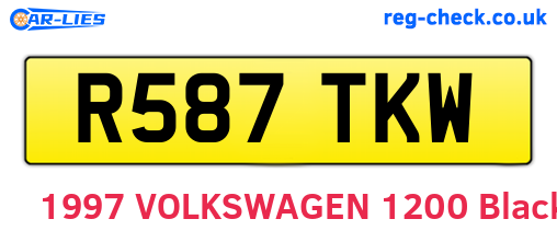 R587TKW are the vehicle registration plates.