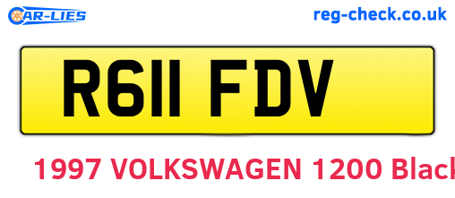 R611FDV are the vehicle registration plates.