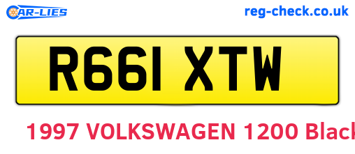 R661XTW are the vehicle registration plates.