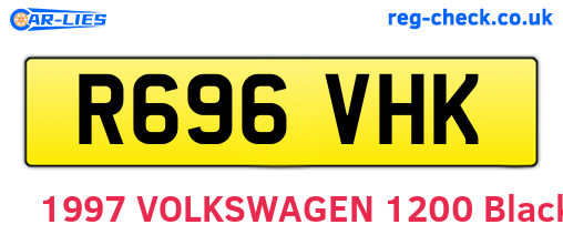 R696VHK are the vehicle registration plates.