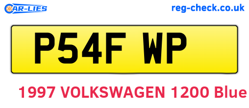 P54FWP are the vehicle registration plates.
