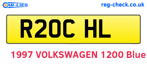 R20CHL are the vehicle registration plates.