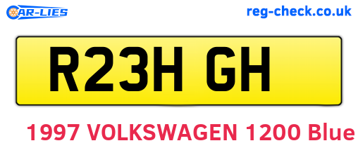 R23HGH are the vehicle registration plates.