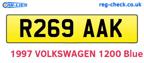 R269AAK are the vehicle registration plates.