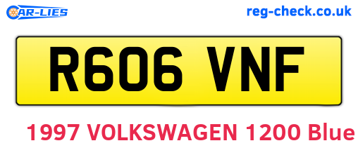 R606VNF are the vehicle registration plates.