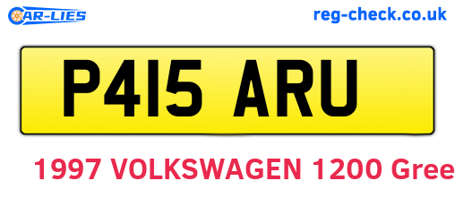 P415ARU are the vehicle registration plates.