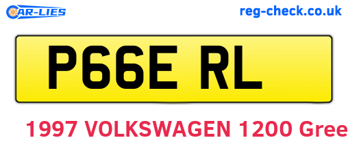 P66ERL are the vehicle registration plates.