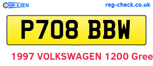 P708BBW are the vehicle registration plates.