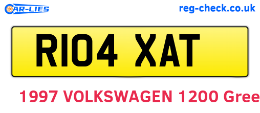 R104XAT are the vehicle registration plates.