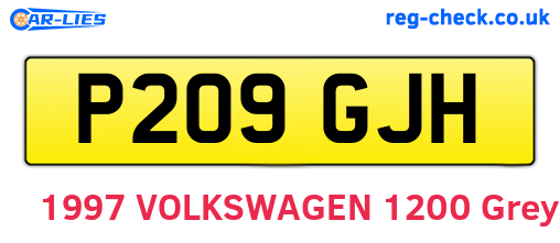 P209GJH are the vehicle registration plates.