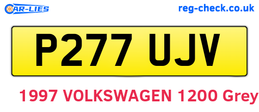 P277UJV are the vehicle registration plates.