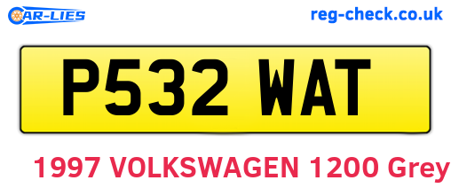 P532WAT are the vehicle registration plates.