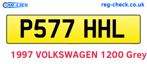 P577HHL are the vehicle registration plates.
