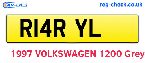 R14RYL are the vehicle registration plates.