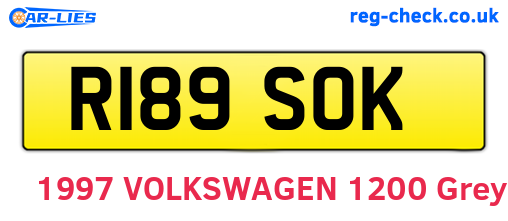 R189SOK are the vehicle registration plates.