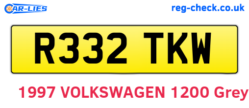 R332TKW are the vehicle registration plates.